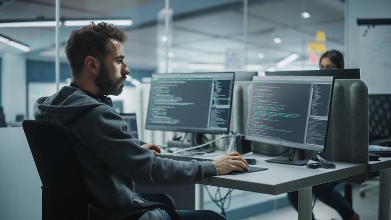 shutterstock_2079730714.jpg Software Engineer working on a project to develop skills