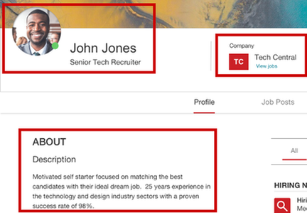 Recruiter profile example.